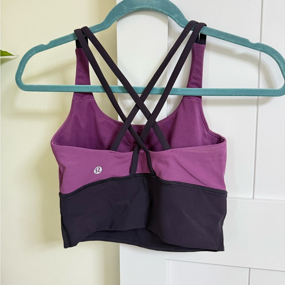 Lululemon purple colorblock sports bra size 4